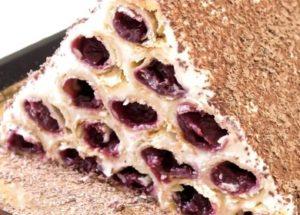 we are preparing a stunning cake monastery hut with cherry