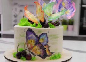 make a beautiful cake with butterflies