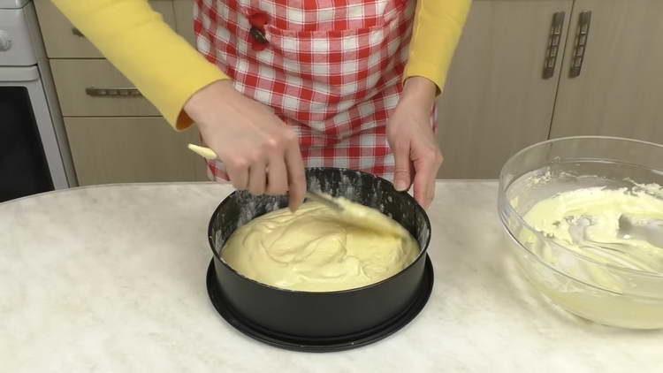 put the dough in the mold