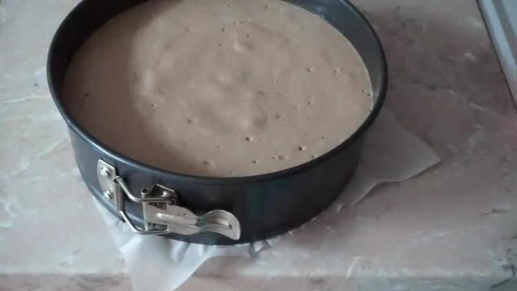 send the cake to the oven