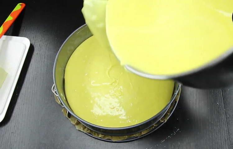 pour the dough into the mold