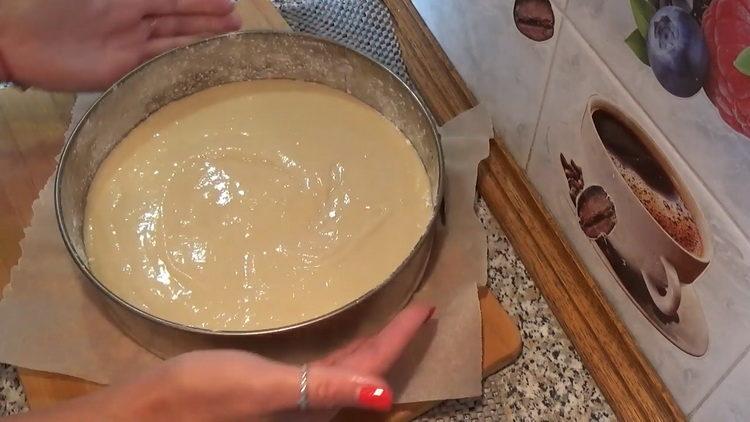 pour the dough into the mold