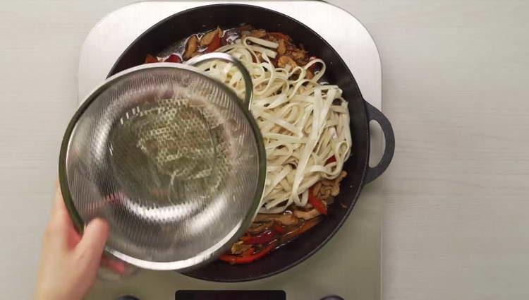 put the noodles in a pan