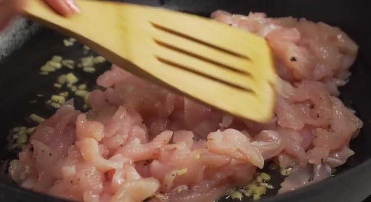 put chicken in a pan