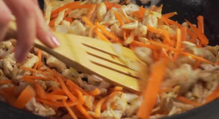 add carrot to the pan