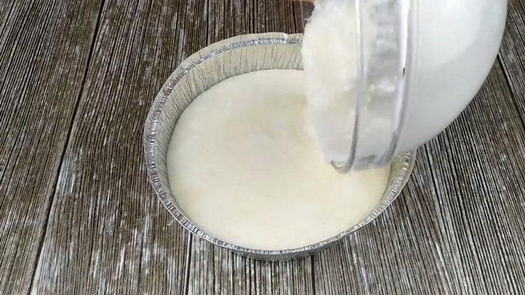 Pour the dough into a mold